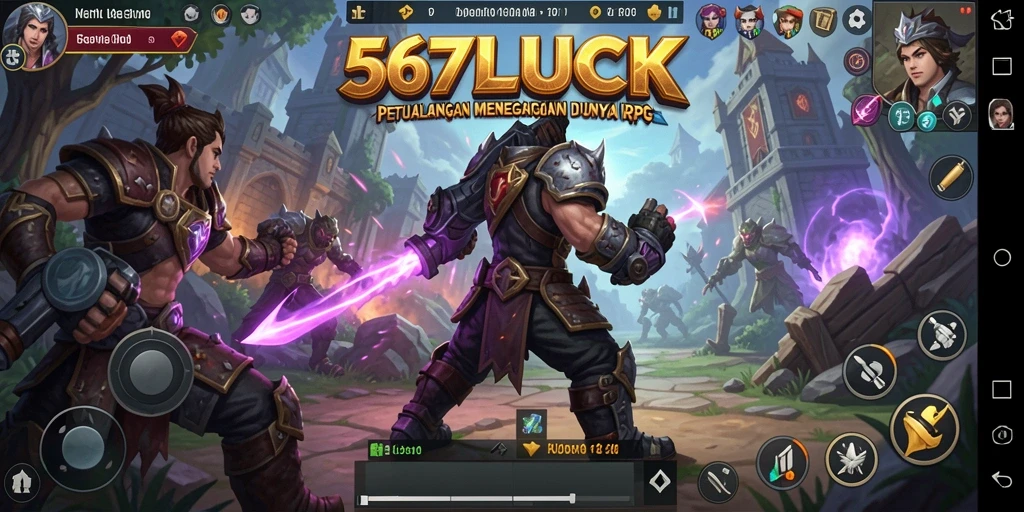 Tampilan gameplay menegangkan di 567LUCK dengan karakter dan monster epik.