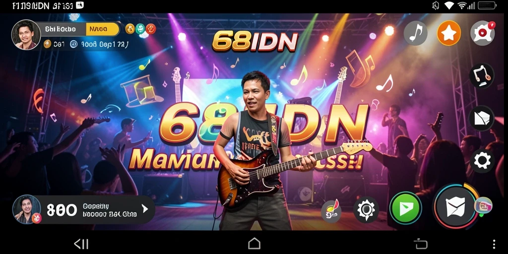 Screenshot gameplay 68IDN yang menunjukkan pengguna bernyanyi dengan semangat.