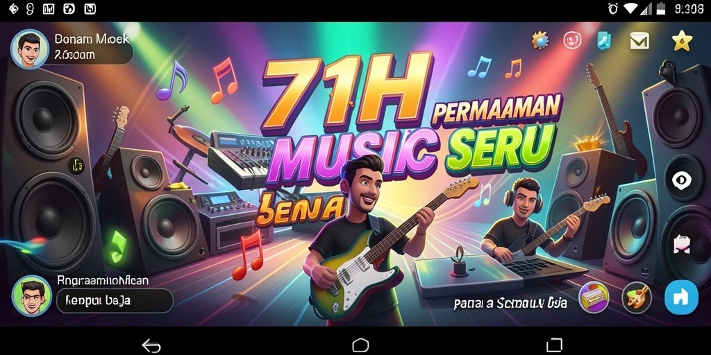 Tampilan gameplay seru di 71H dengan berbagai alat musik.