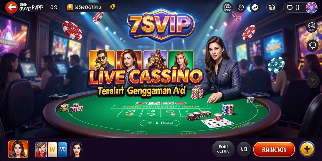 Tampilan gameplay Live Casino yang mendebarkan di 7SVIP.