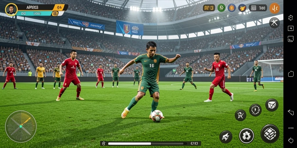 Tampilan gameplay seru dari API33 dalam aksi olahraga kompetitif.