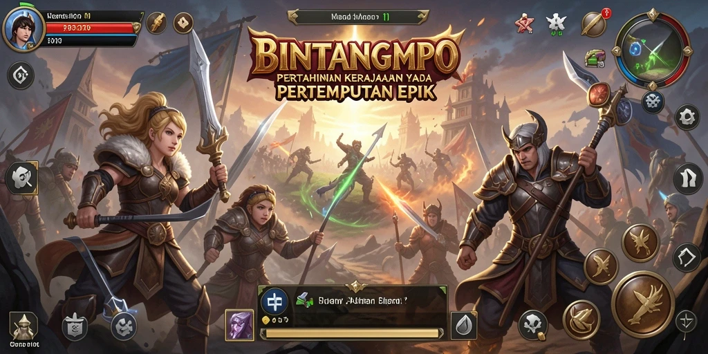 Tampilan gameplay BINTANGMPO yang penuh aksi dalam Tower Defense.