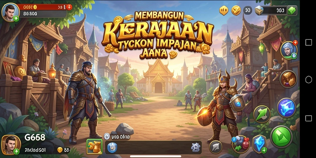Screenshot G668 yang menampilkan gameplay seru membangun kerajaan Tycoon.