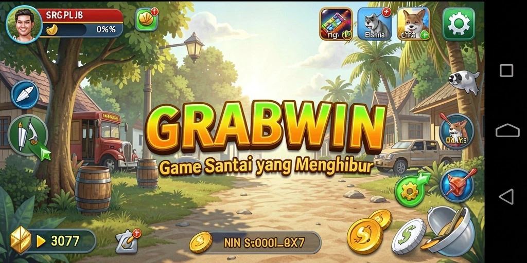 Tampilan gameplay seru dari GRABWIN yang penuh warna.