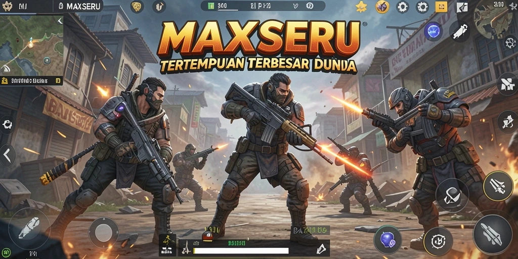 Gameplay MAXSERU yang mendebarkan dalam pertempuran Battle Royale.