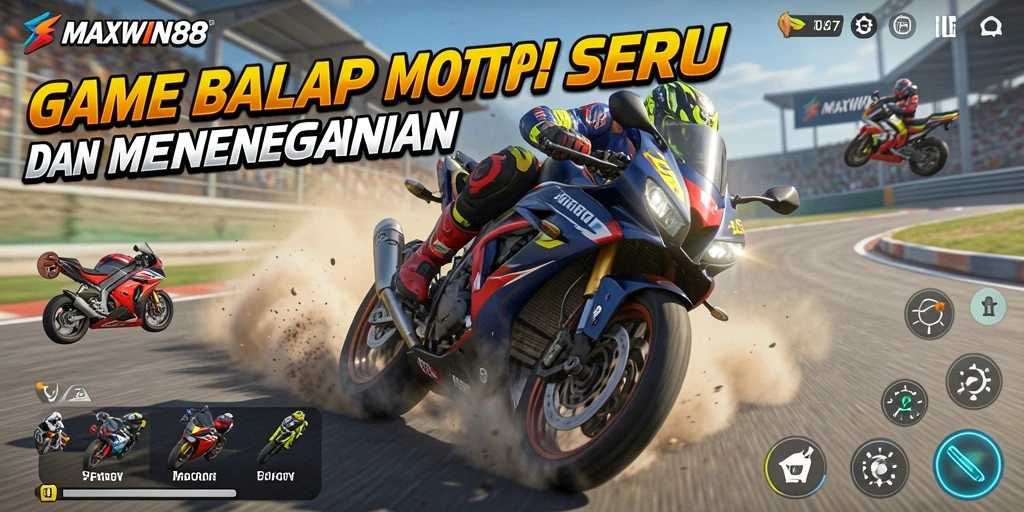 Gameplay balapan motor yang menegangkan dan seru.