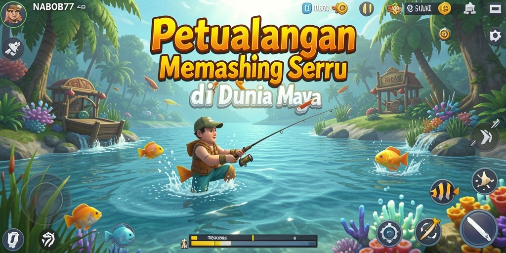 Tampilan gameplay NABOB77 dengan ikan yang beragam dan pemandangan laut yang indah.