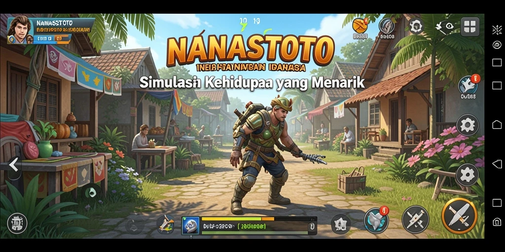 Tampilan gameplay NANASTOTO yang menarik dengan interaksi karakter.