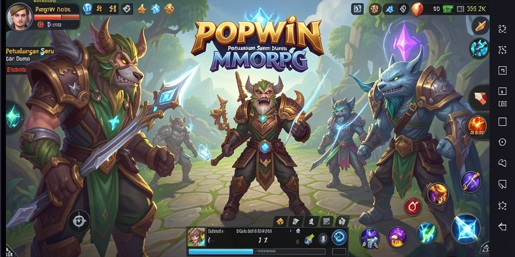 Screenshot gameplay <strong>POPWIN</strong> memperlihatkan aksi pertempuran yang menegangkan.
