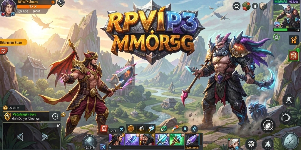 Tampilan seru dari gameplay RPVIP3 dalam dunia MMORPG.
