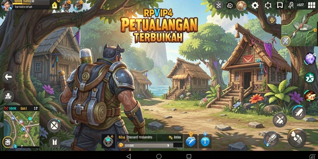 Screenshot utama RPVIP4 menampilkan dunia terbuka yang luas dan menakjubkan.