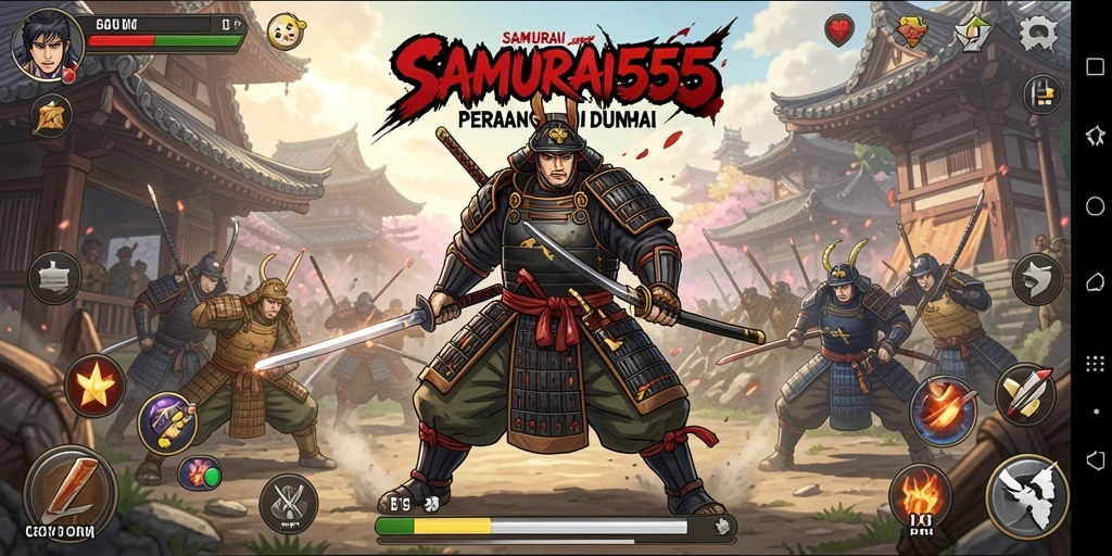 Gameplay seru SAMURAI555 dalam dunia Anime.