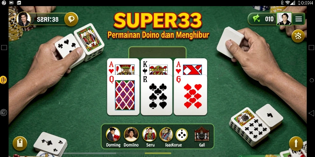 Screenshot SUPER33 menampilkan gameplay seru dari permainan Domino.