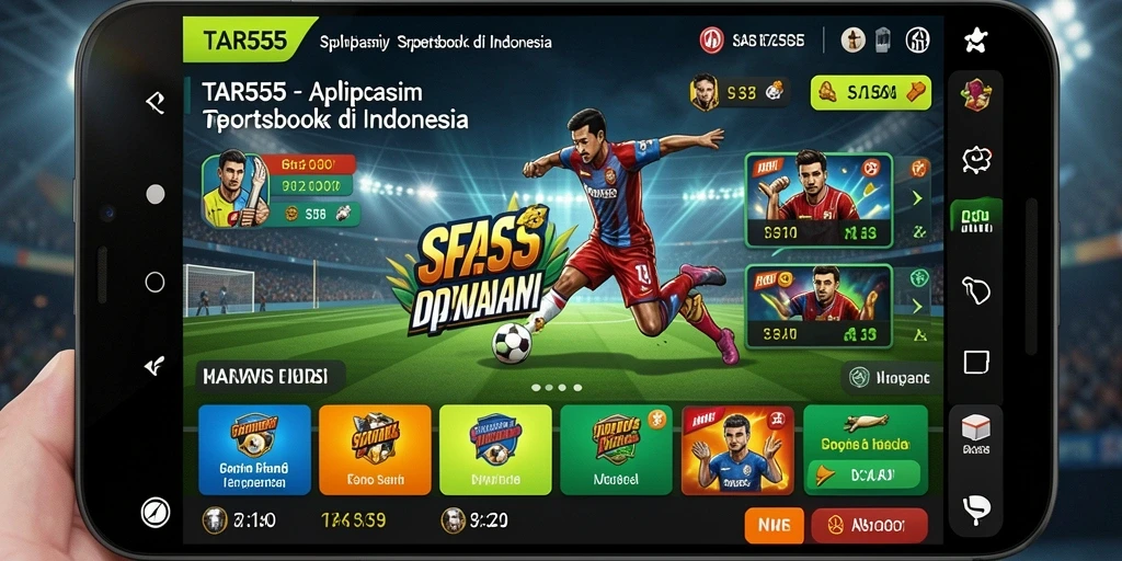 Screenshot gameplay TAR555 menampilkan taruhan langsung pada berbagai olahraga.
