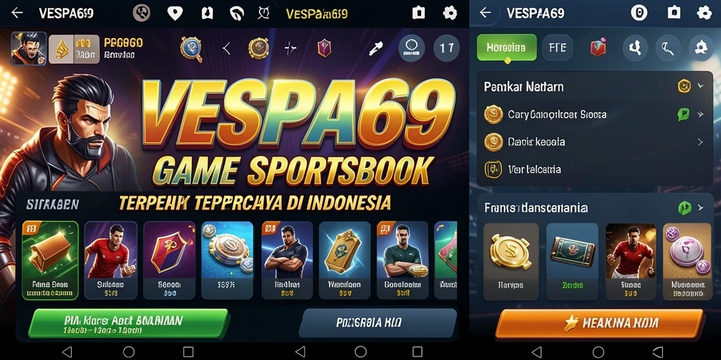 Tampilan gameplay dalam aplikasi VESPA69 untuk taruhan olahraga.