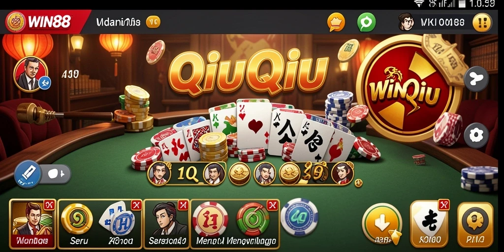 Tampilan gameplay WIN88 dengan aksi seru QiuQiu.