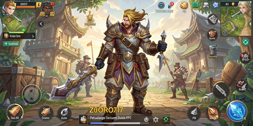 Tampilan gameplay ZORO77 yang mengesankan dan penuh aksi.